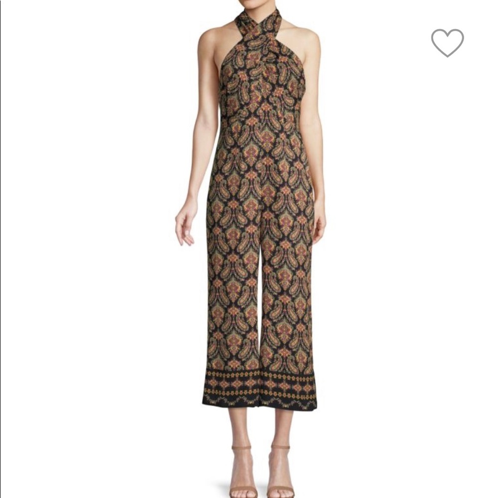 Tara Paisley Silk Halter Jumpsuit